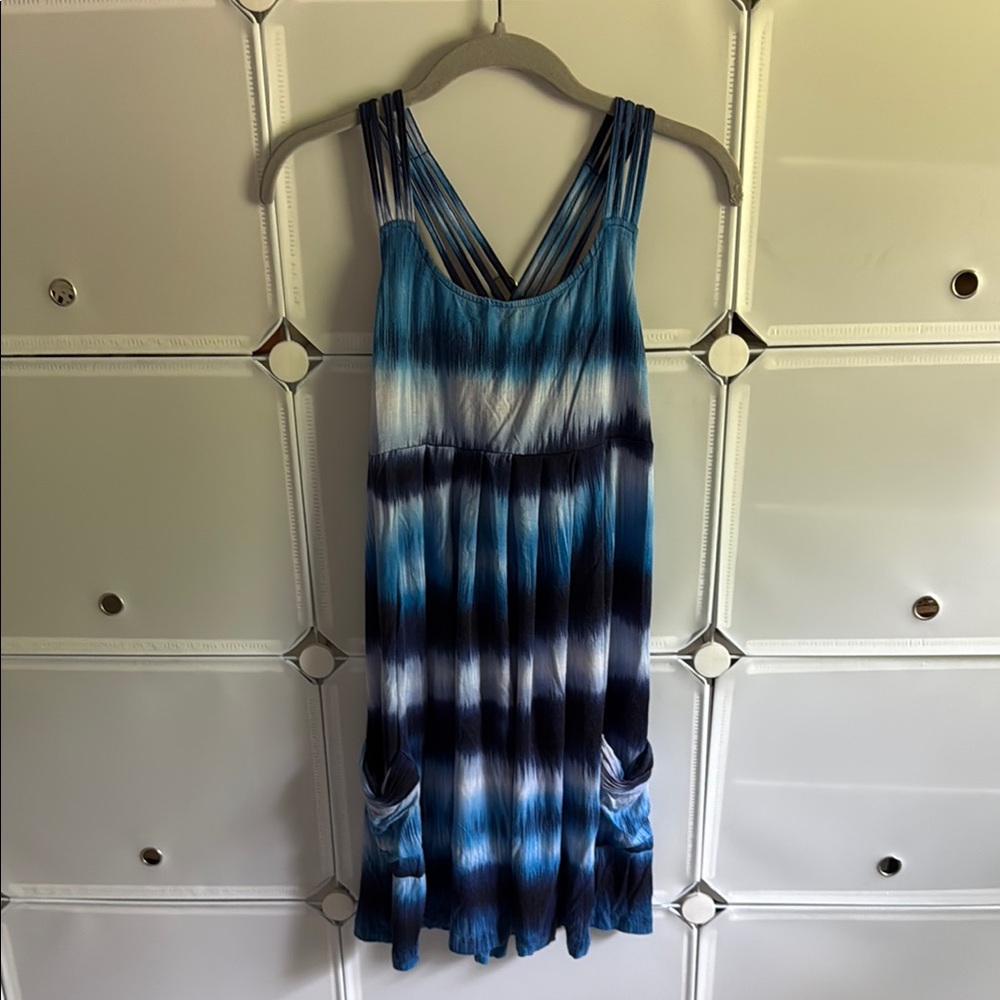 Blue and White Tie-Dye Dress